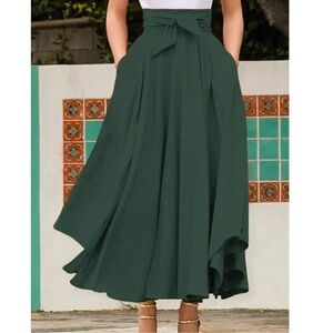 Vibrant Solid Zipper High Waisted Maxi Skirt S M L XL